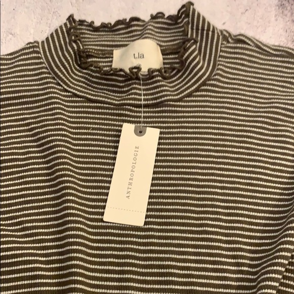 Anthropologie T.la NWT Striped Peplum Top Blouse - Picture 7 of 7